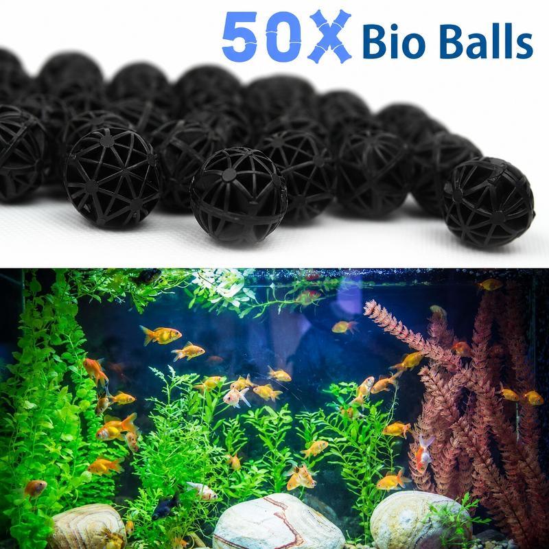 Planted Aquarium With Fish - 50개 16mm 수족관 바이오 필터 볼