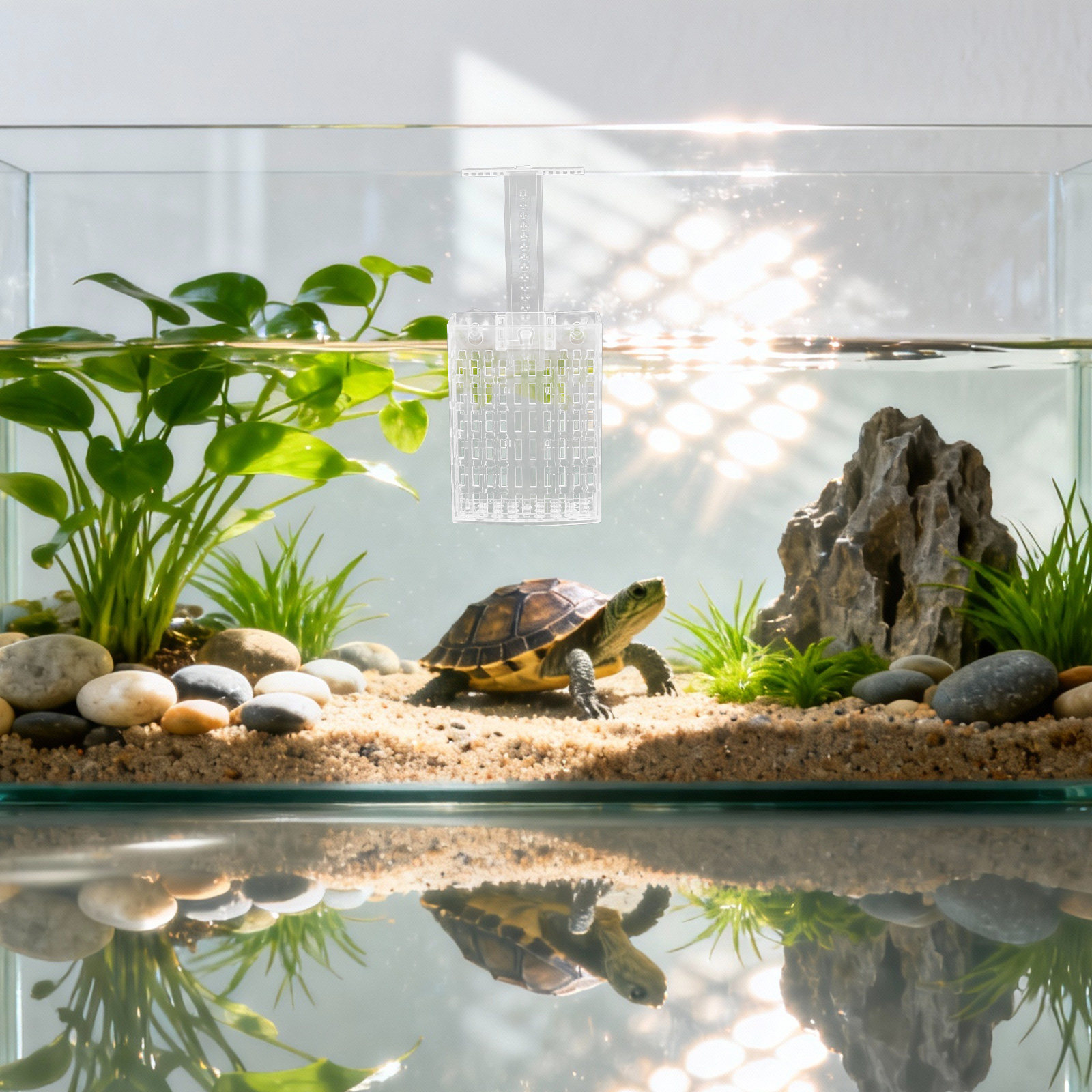 Planted Aquarium With Fish - 2세트 투명 수족관 식물 홀더 높이